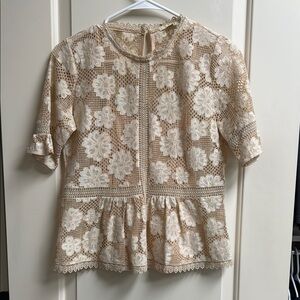 Anthropologie Hazel pink floral top XS